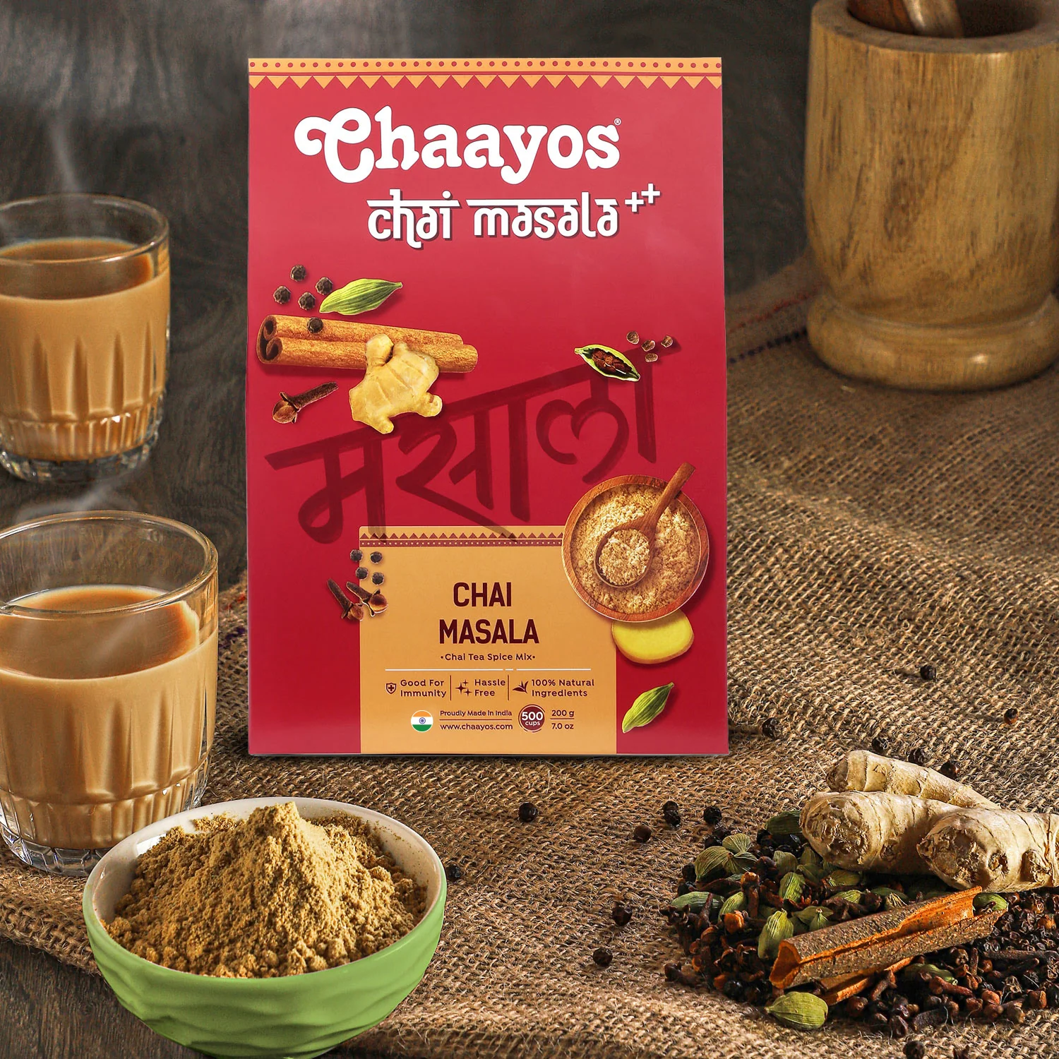 Chaayos Chai Masala - Aromatic Tea Masala Powder with 100% Natural Ingredients - Image 4