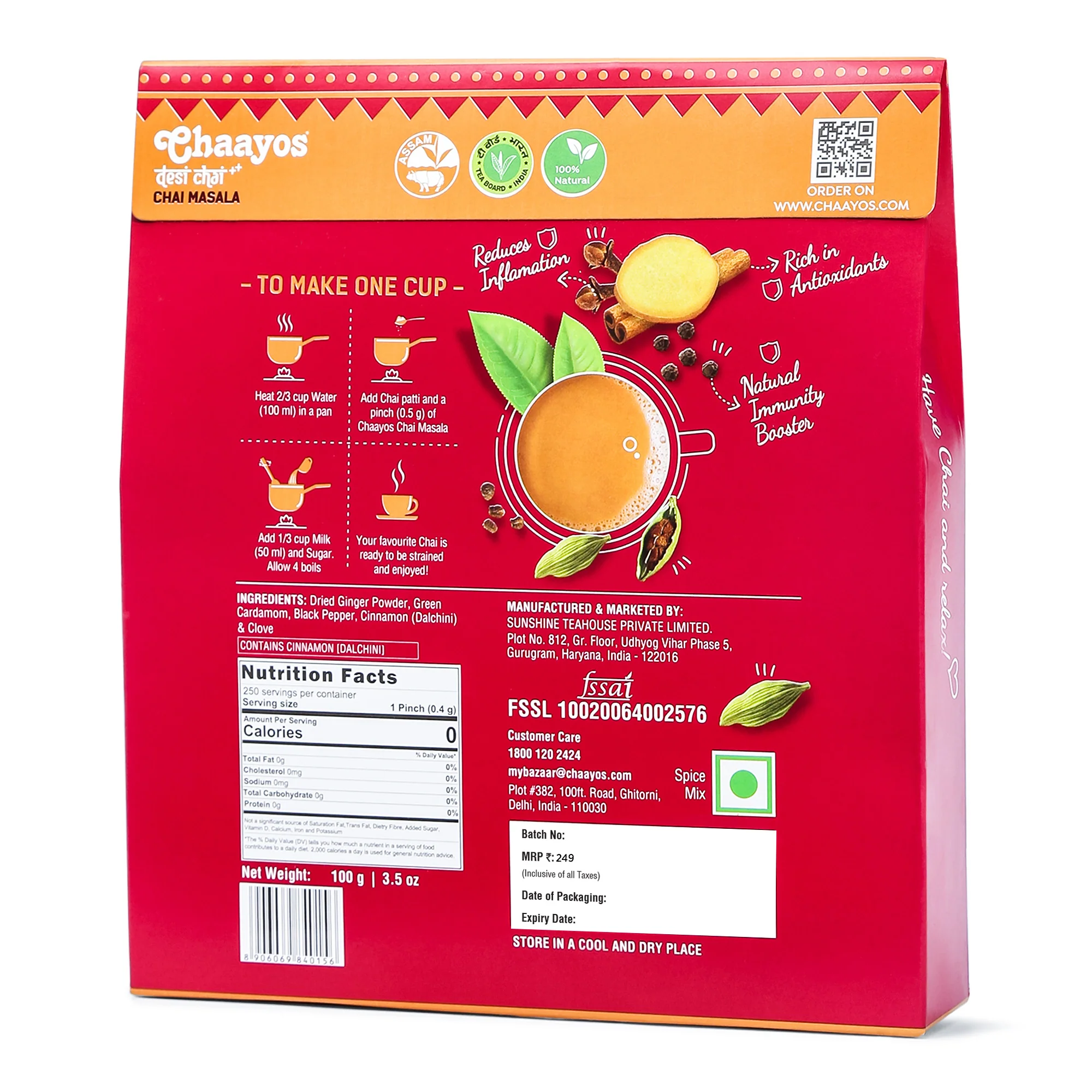 Chaayos Chai Masala - Aromatic Tea Masala Powder with 100% Natural Ingredients - Image 5
