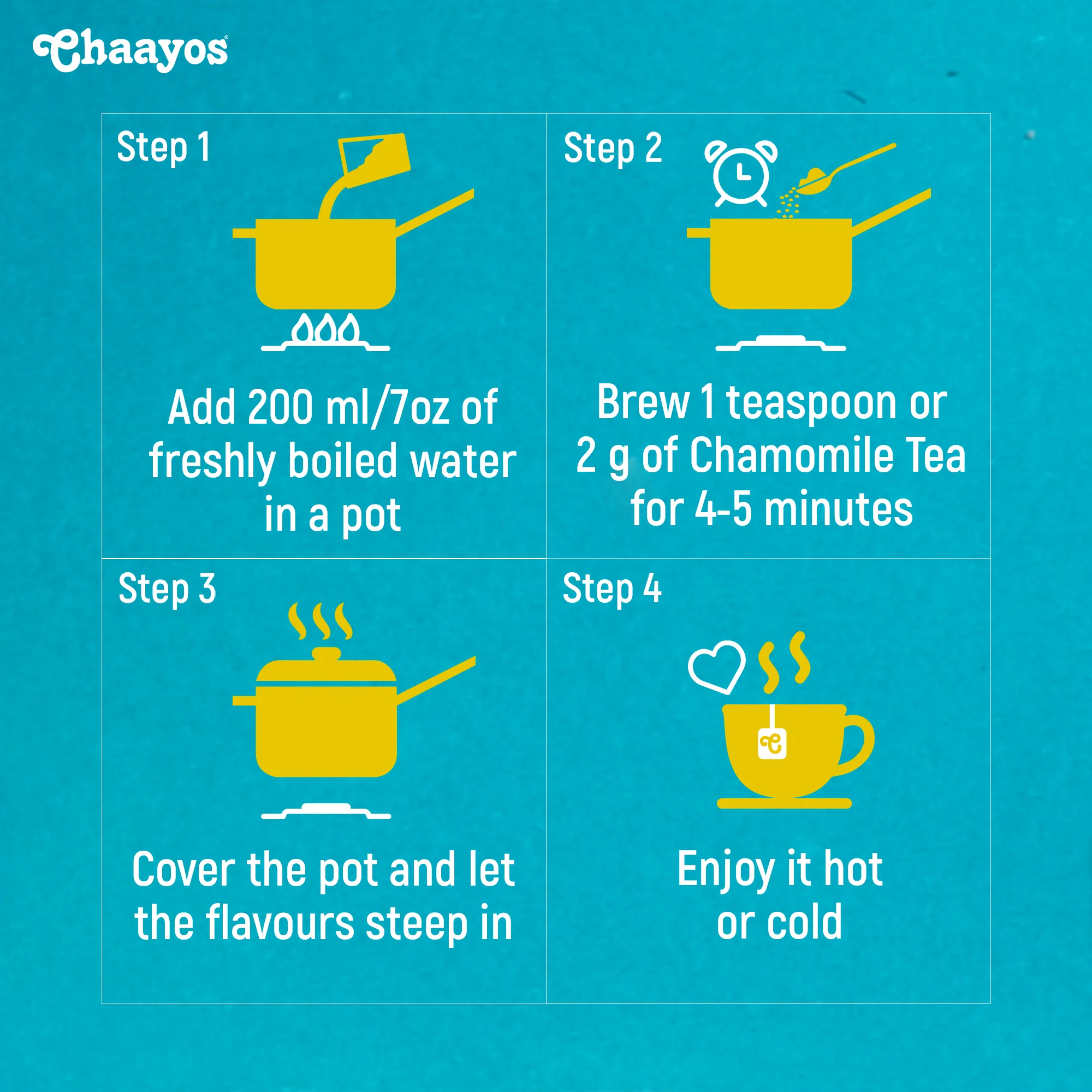 Chaayos Chamomile Herbal Tea - 50 GM | Herbal Tea | Chamomile Flower Tea | Natural Chamomile Flowers - Image 3