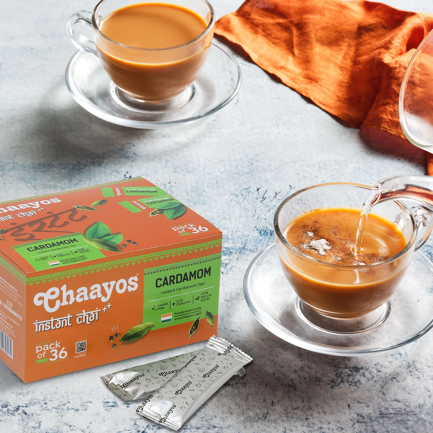 Instant Tea - Cardamom - Regular Sugar (36 Sachets) - Image 6