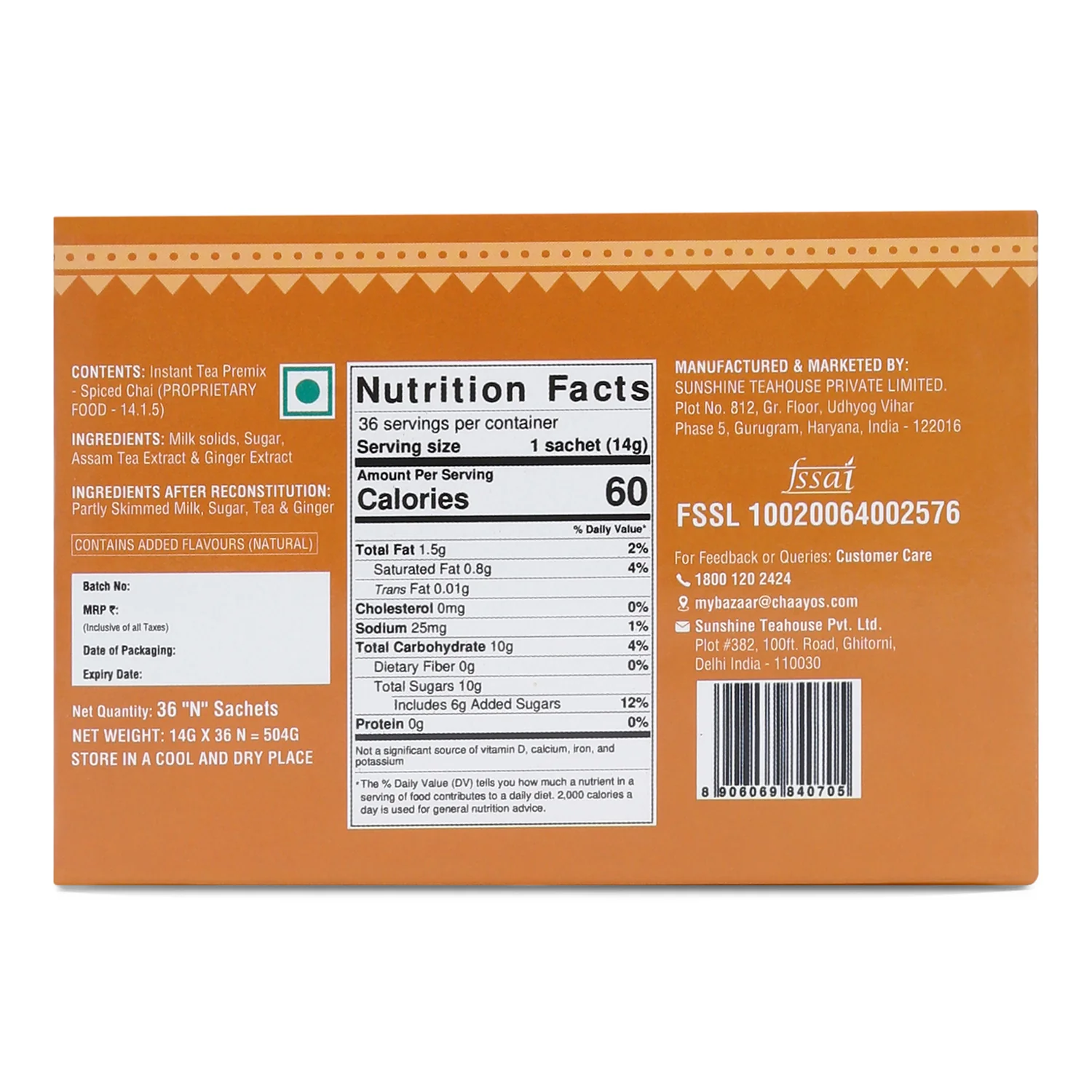 Instant Tea - Ginger - Regular Sugar (36 Sachet) - Image 6