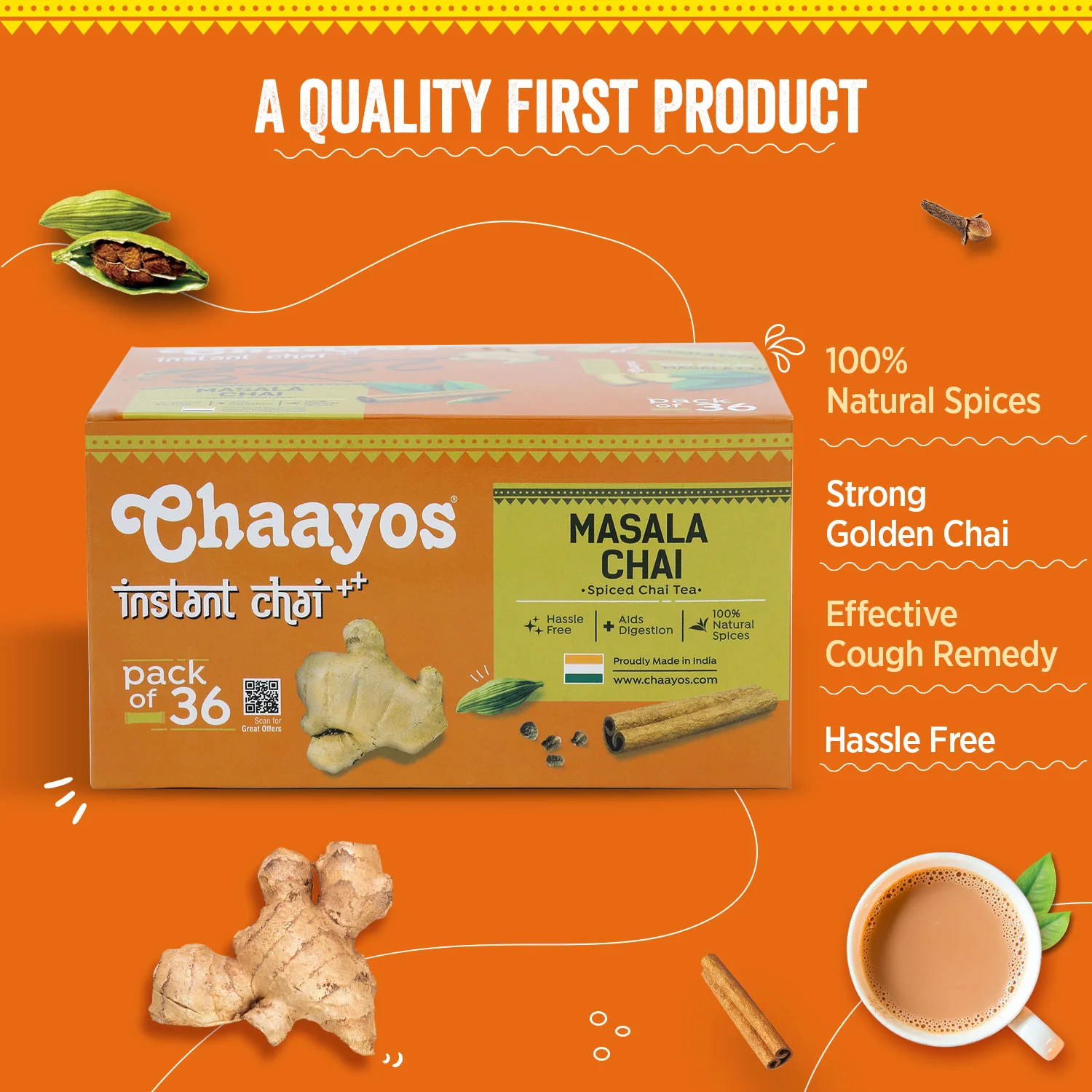 Instant Tea - Masala - Regular Sugar (36 Sachets) - Image 3