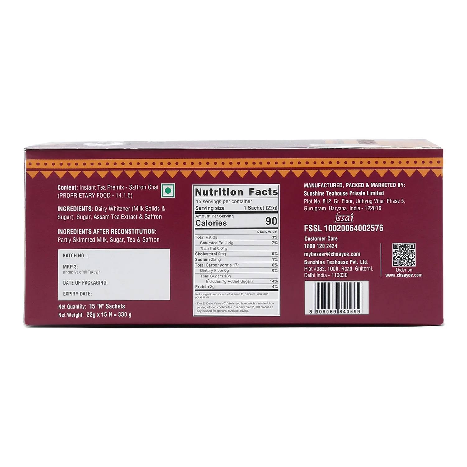 Chaayos Instant Tea Premix - Kesar-Regular Sugar (15 Sachets) | Best Kesar Chai - Image 7