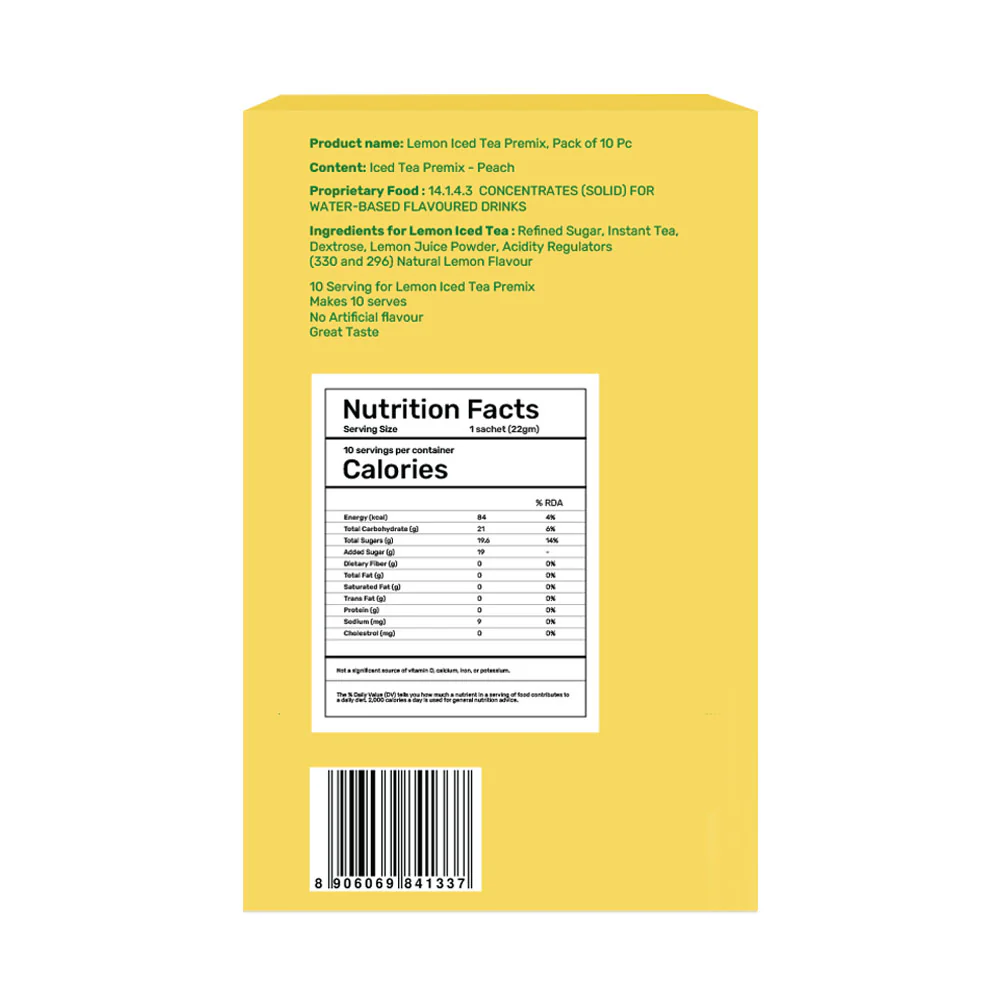 Chaayos Lemon Instant Ice Tea Premix - Refreshing Energy Drink, Pack of 10 Sachets - Image 3