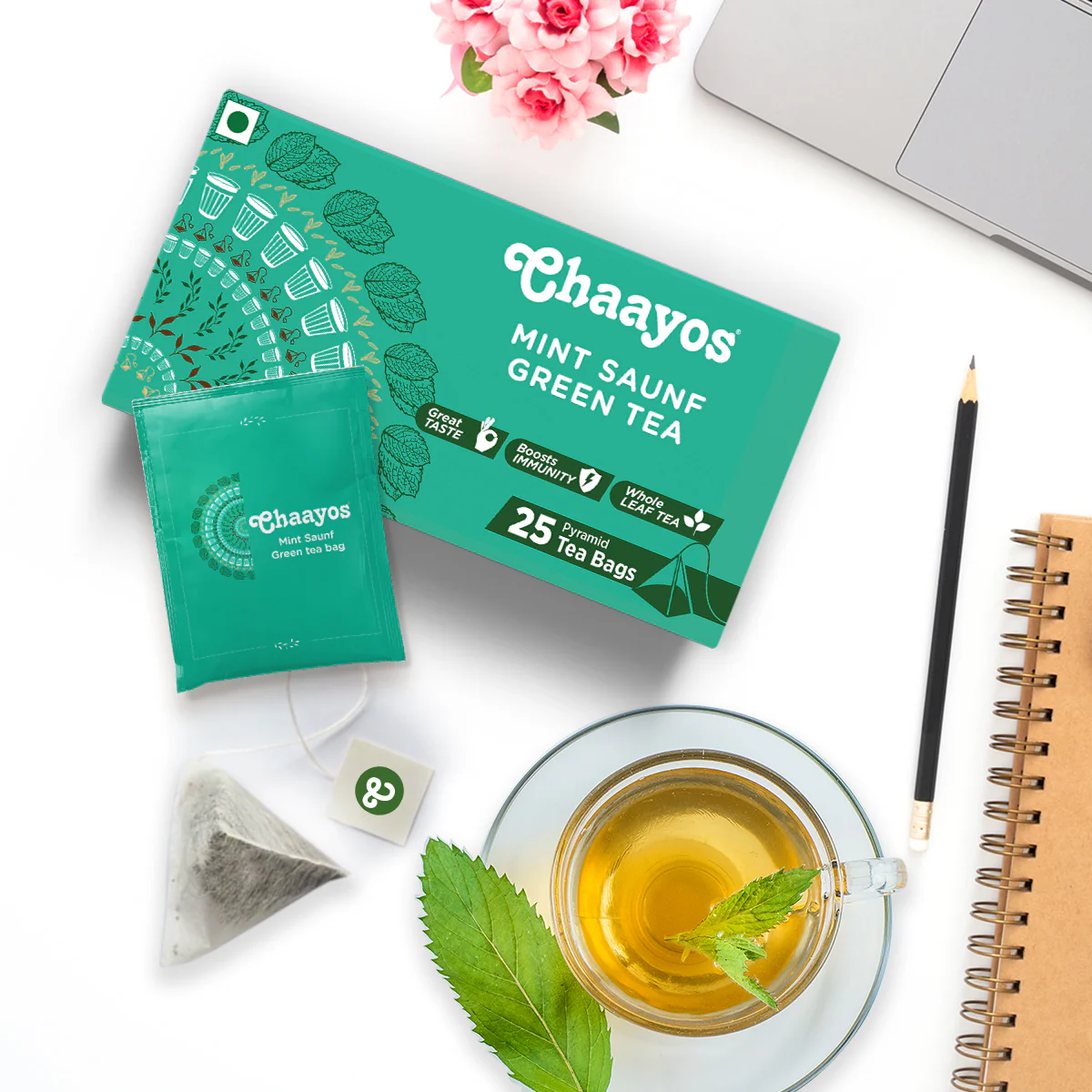 Mint Saunf Green Tea Bags - Image 4