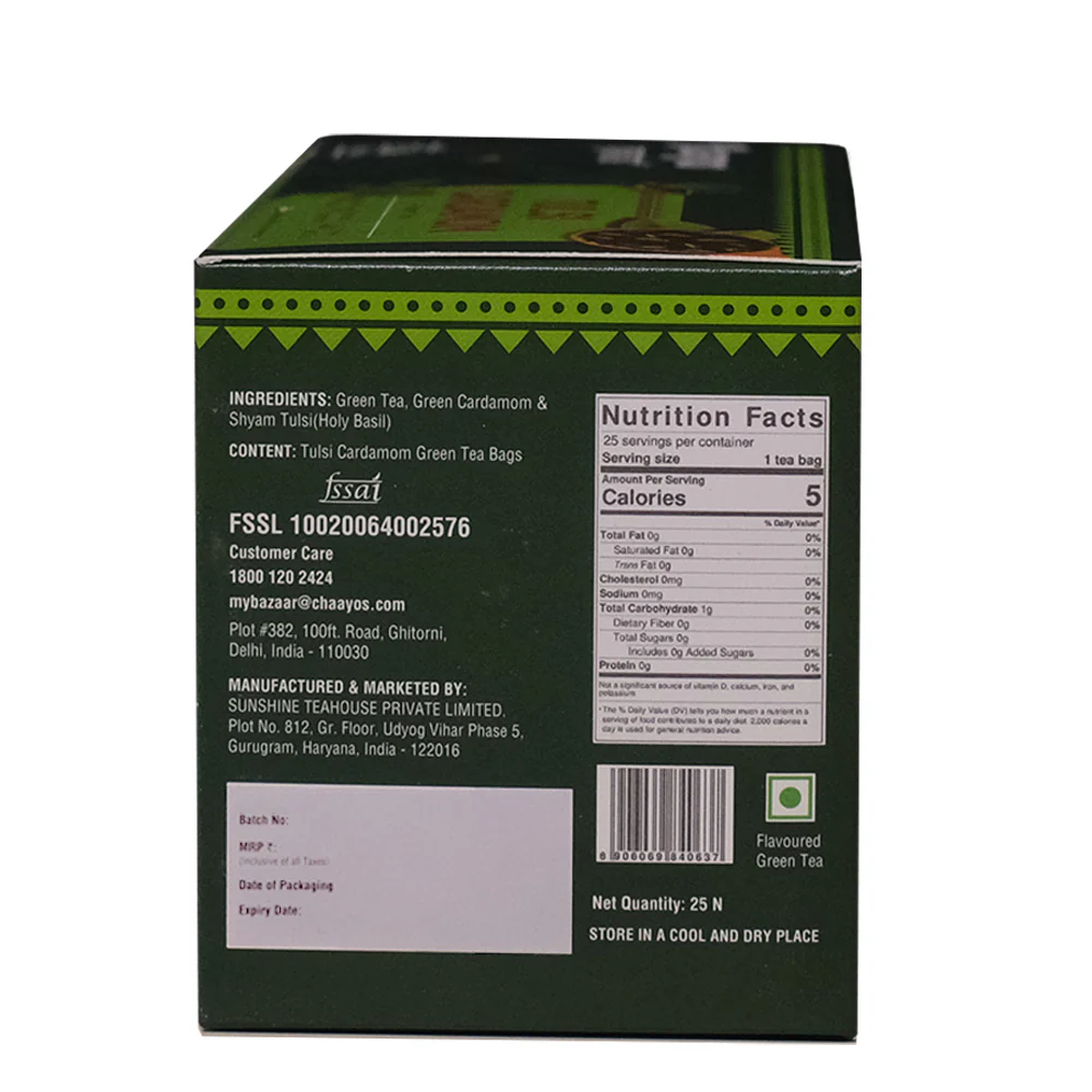 Chaayos Green Tea Bags - Tulsi Cardamom - Image 10