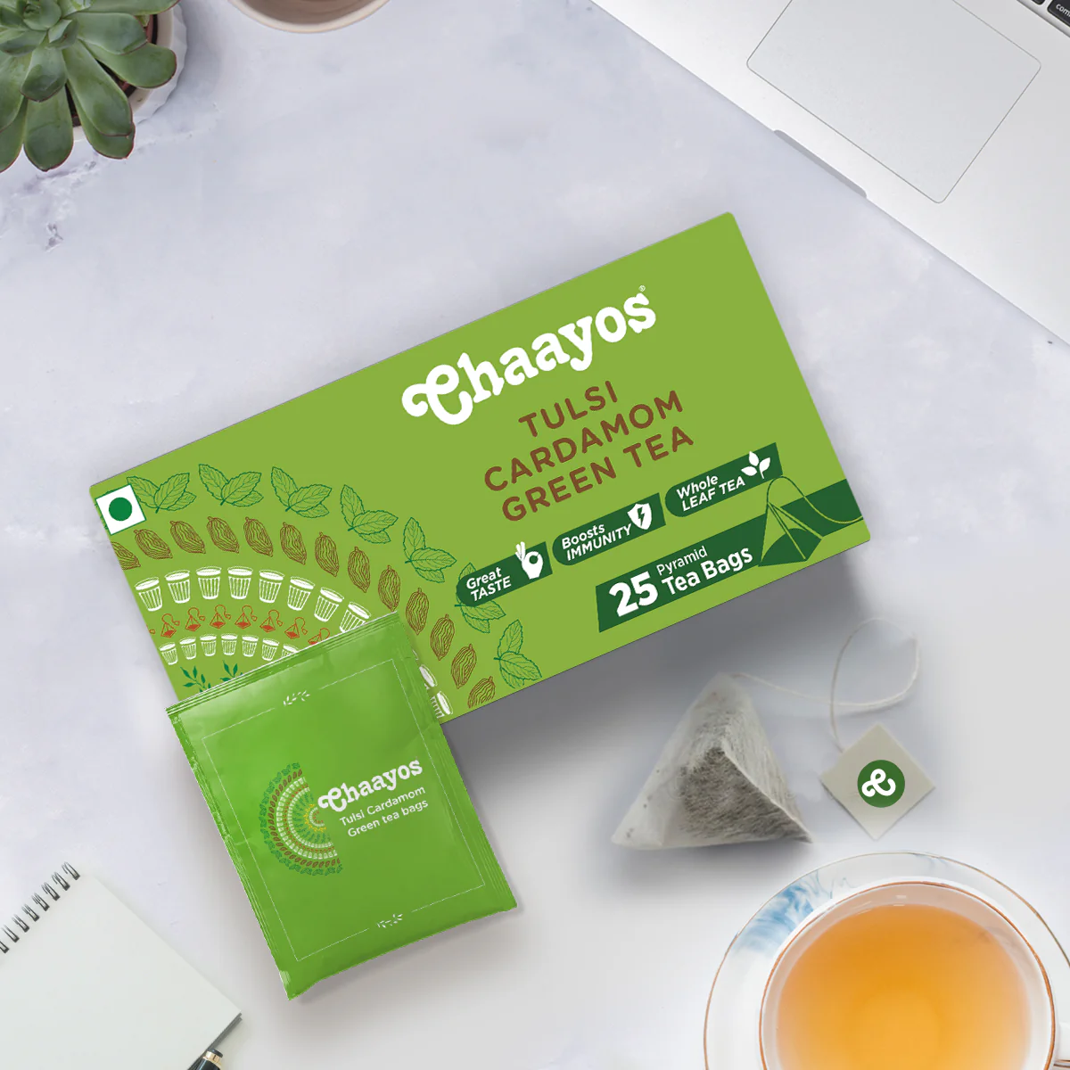Chaayos Green Tea Bags - Tulsi Cardamom - Image 4
