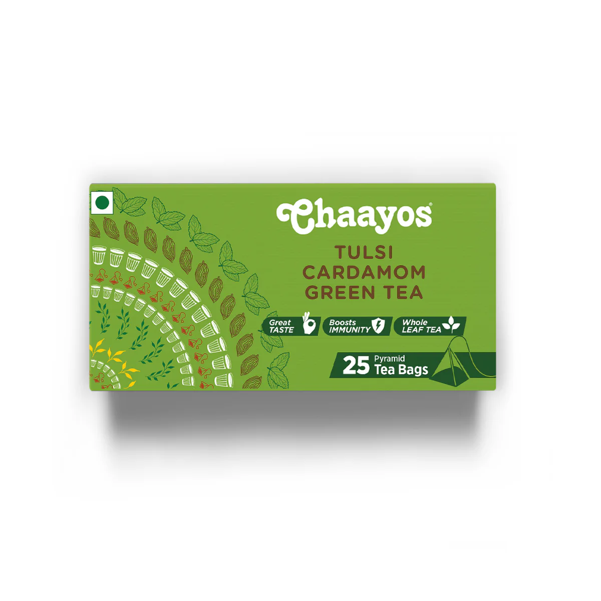 Chaayos Green Tea Bags - Tulsi Cardamom - Image 9